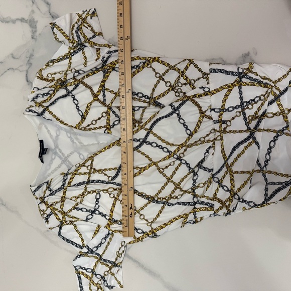 INC Chain Print V-Neck Top size small - Picture 3 of 4